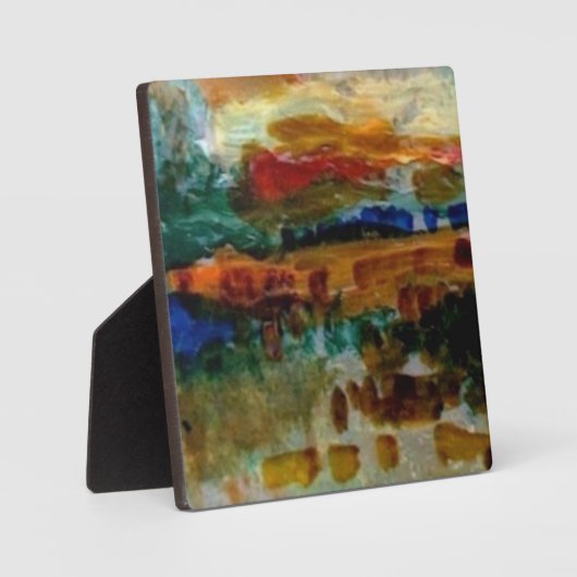 Tabletop Plaque met asel/rijk landschap! Fotoplaat (Voorkant)