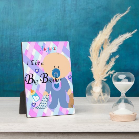 Tabletop Plaque met Easel Big Brother August Fotoplaat (Zijkant)