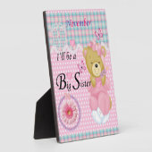 Tabletop Plaque met Easel Big Sister November Fotoplaat (Zijkant)