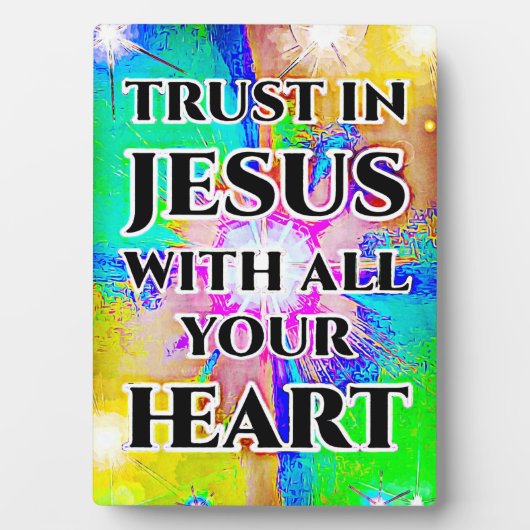 Tabletop Plaque met Easel Trust in Jesus Fotoplaat (voorkant)