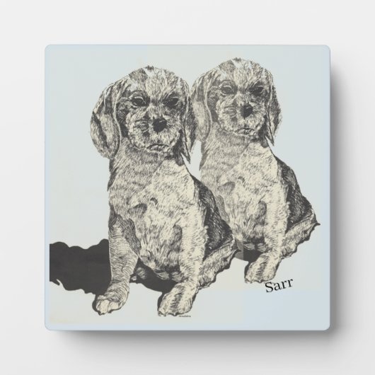 Tabletop Plaque met esel: Cocker Spaniel Fotoplaat (Voorkant)