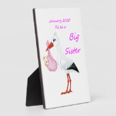 Tabletop Plaque w/ Easel Big Sister Januari 2020 Fotoplaat (Zijkant)