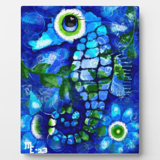 Tabletop Plaque Whimsical Abstrait Seahorse (Devant)