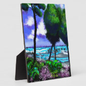Tabletop Plaque Whimsical Beach Paysage Art (Côté)