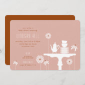 Tabletop Thé Floral Baby shower Invitation (Devant / Derrière)