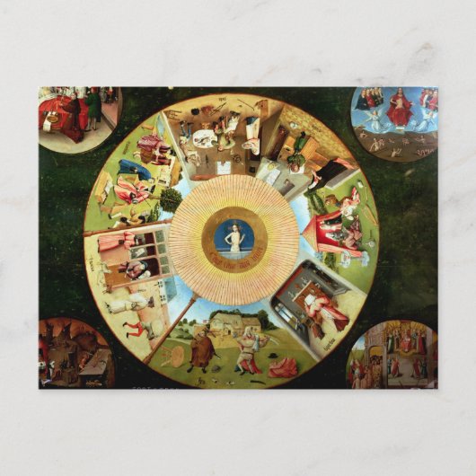 Tabletop van de zeven doodzonnen briefkaart (Voorkant)