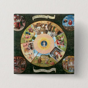 Tabletop van de zeven doodzonnen vierkante button 5,1 cm
