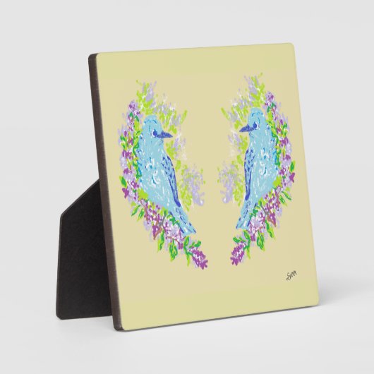 Tabletop W/Canvas: Blauwe vogelpest van geluk Pla Fotoplaat (Voorkant)