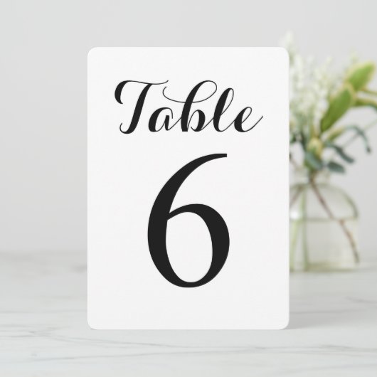 Tablette moderne de script 6 | Carte de numéros de (Debout devant)