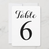 Tablette moderne de script 6 | Carte de numéros de (Devant)