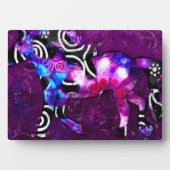 Tablette Plaque Whimsical Cheval Abstrait Art Bleu (Devant)