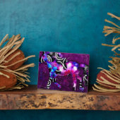Tablette Plaque Whimsical Cheval Abstrait Art Bleu (Côté)