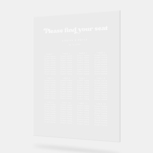 Tableur mariage rétro élégant Signe clair (Angle)