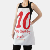 Tablier 10e anniversaire ajouter nom date année rouge modè (Insitu)