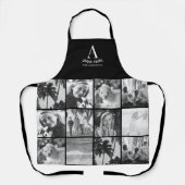 Tablier 12 Photo Collage Monogramme noir et blanc (Recto)