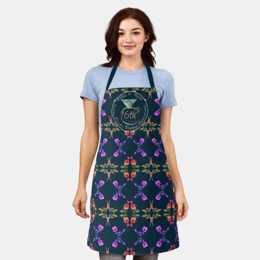 Tablier 16e anniversaire du Mariage Péridot Apron (Porté)