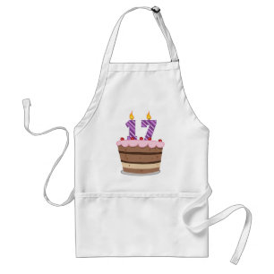 Tablier 17 ans sur le gâteau d'anniversaire