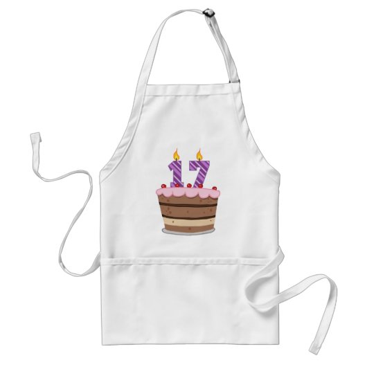 Tablier 17 ans sur le gâteau d'anniversaire (Devant)