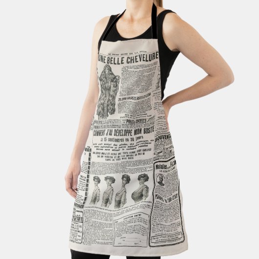 Tablier 1919 Paris Mode : Page de journaux anciens (Insitu)