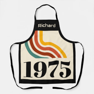 Tablier 1975 Retro Stripe Vintage 50e anniversaire Cadeau