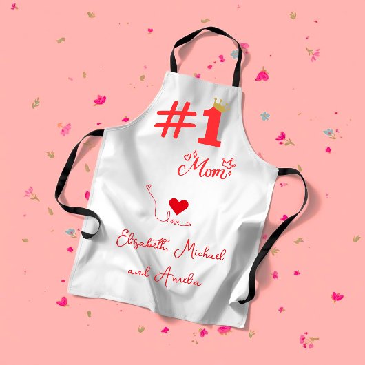 Tablier #1 Mom Love Personalized Apron