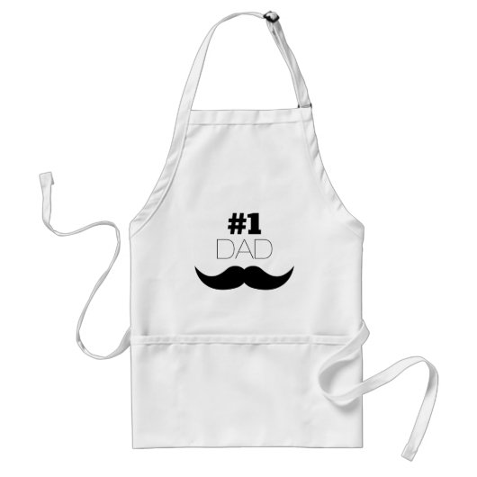 Tablier #1 Papa Mustache noire - Numéro Un (Devant)