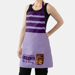 Tablier 1 photo chien ou chat amour violet