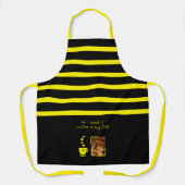 Tablier 1 photo dog coffee lover stripes black yellow (Recto)