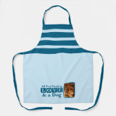 Tablier 1 photo dog or cat love blue (Recto)