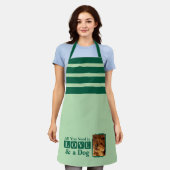 Tablier 1 photo dog or cat love green (Porté)