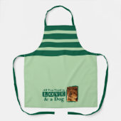 Tablier 1 photo dog or cat love green (Recto)
