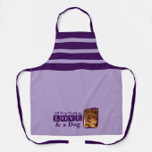 Tablier 1 photo dog or cat love purple (Recto)