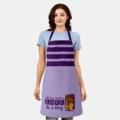 Tablier 1 photo dog or cat love purple (Porté)