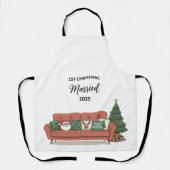 Tablier 1er Noël Marié 2025 | Canapé Cosy Cute Neuf (Recto)