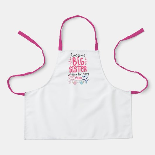 Tablier 2024 Big Sister Attente de nouveau bébé frère (Recto)