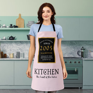 Tablier 20e anniversaire 2005 Nom Cuisine rose Coeur de ma