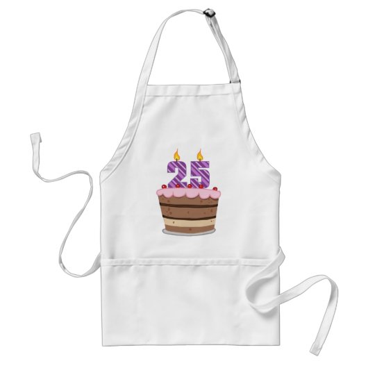 Tablier 25 ans sur le gâteau d'anniversaire (Devant)
