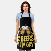 Tablier 2 bières et je suis Gay Funny LGBTQ Pride Ally Arc (Porté)