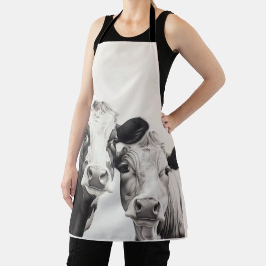 Tablier 2 Vaches De Boeuf Vous Regardant Barbeque Apron (Insitu)