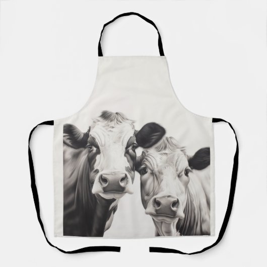 Tablier 2 Vaches De Boeuf Vous Regardant Barbeque Apron (Recto)