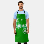 Tablier 2d illustration. Des flocons de neige sur arrière (Porté)