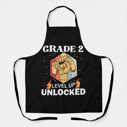 Tablier 2nd Grade Unlocked Level Up Back To School First (Recto)