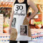 Tablier 30 et Fabulous Gold Parties scintillant 2 Photo 30<br><div class="desc">30 et Fabulous Gold Parties scintillant 2 Photo 30th Birthday Apron. Ajoutez vos photos - vous pouvez utiliser une photo ancienne et nouvelle.</div>