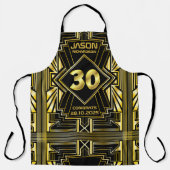 Tablier 30e anniversaire Art Déco Gold Black Great Gatsby (Recto)