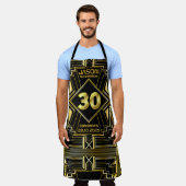 Tablier 30e anniversaire Art Déco Gold Black Great Gatsby (Porté)