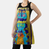 Tablier 3 chats sur l'aire (Insitu)