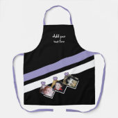 Tablier 3 photos custom text black purple (Recto)