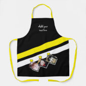 Tablier 3 photos custom text black yellow (Recto)