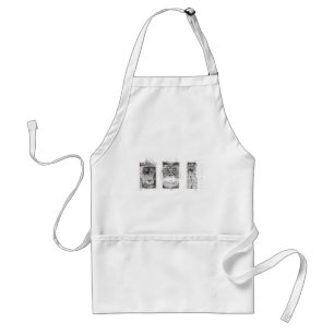 Tablier 3 singes Dessin chinois Nouvel An Zodiac Apron