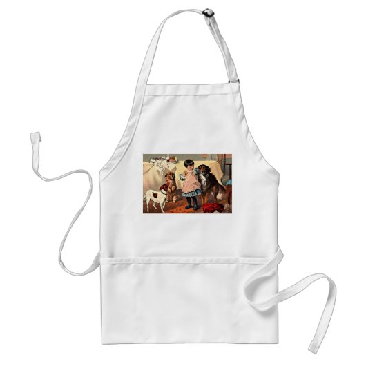 Tablier 3c Girl and Dogs par Charles Burton Barber (Devant)